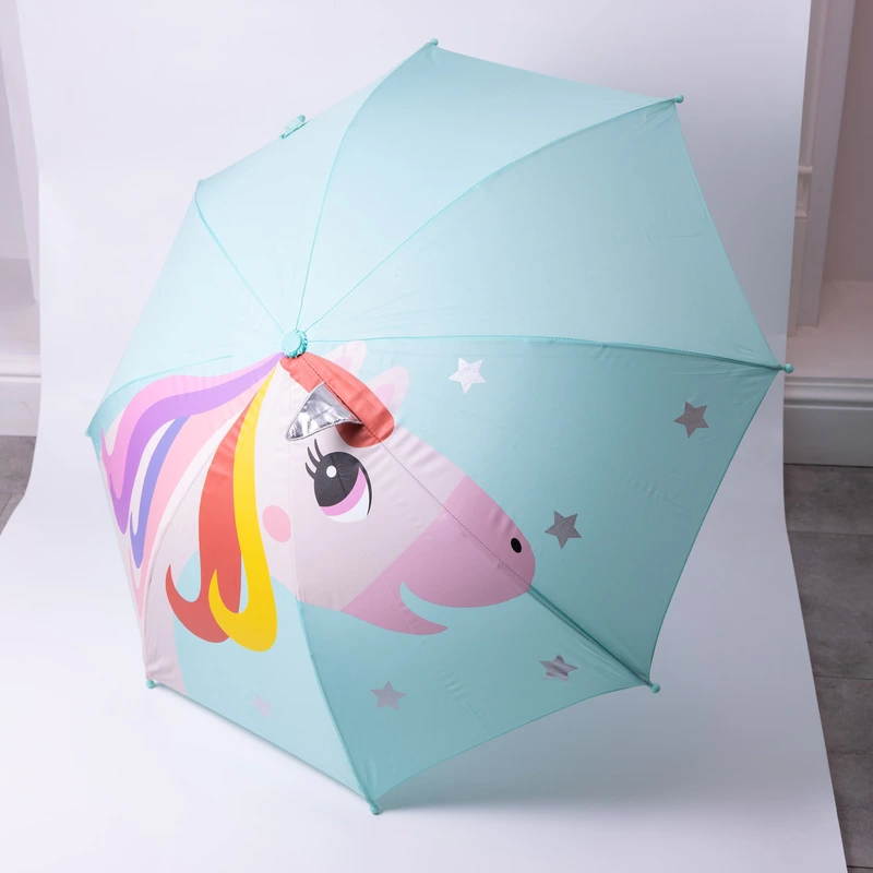 Класична дитяча парасолька-тростина механічна з поліестеру міцна надійна 8 спиць діаметр 89 см М'ятний HP-23-12M — Yiwu