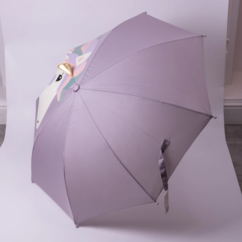 Класична дитяча парасолька-тростина механічна з поліестеру міцна надійна 8 спиць діаметр 89 см Фіолетовий HP-23-12V — Yiwu