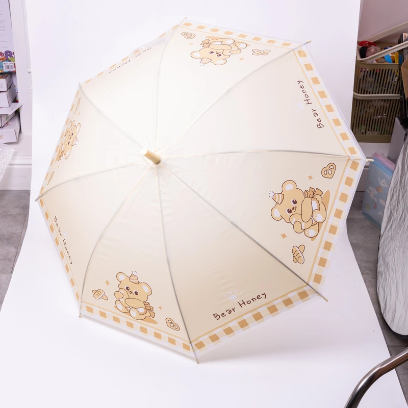 Класична дитяча парасолька-тростина напівавтомат з поліестеру міцна надійна 8 спиць діаметр 94 см Жовтий HP-23-11Y — Yiwu