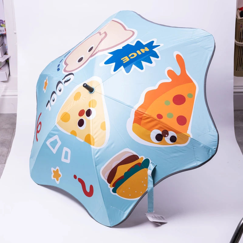 Парасолька дитяча механічна елегантна з принтом міцна надійна з поліестеру діаметр 90 см Блакитний HP-23-13BL — Yiwu