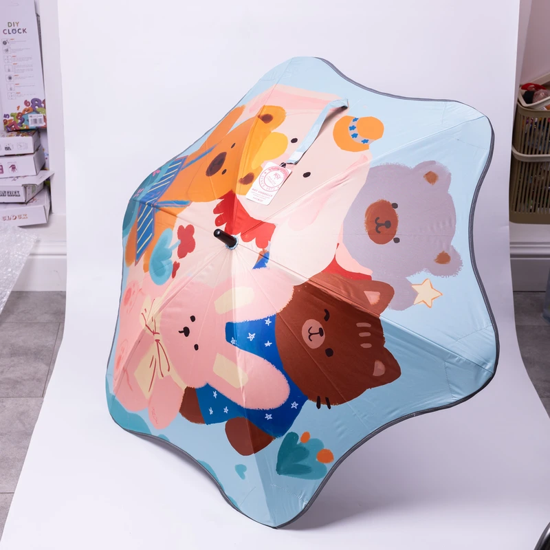 Парасолька дитяча механічна елегантна з принтом міцна надійна з поліестеру діаметр 90 см HP-23-13R — Yiwu