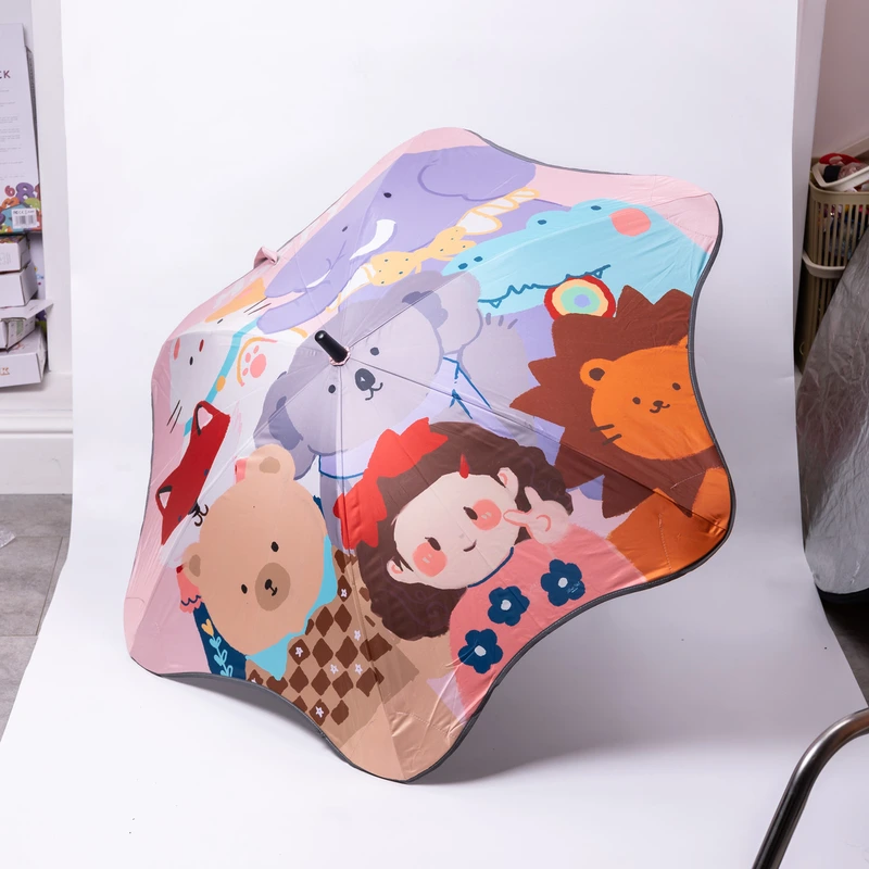 Парасолька дитяча механічна елегантна з принтом міцна надійна з поліестеру діаметр 90 см Фіолетовий HP-23-13V — Yiwu