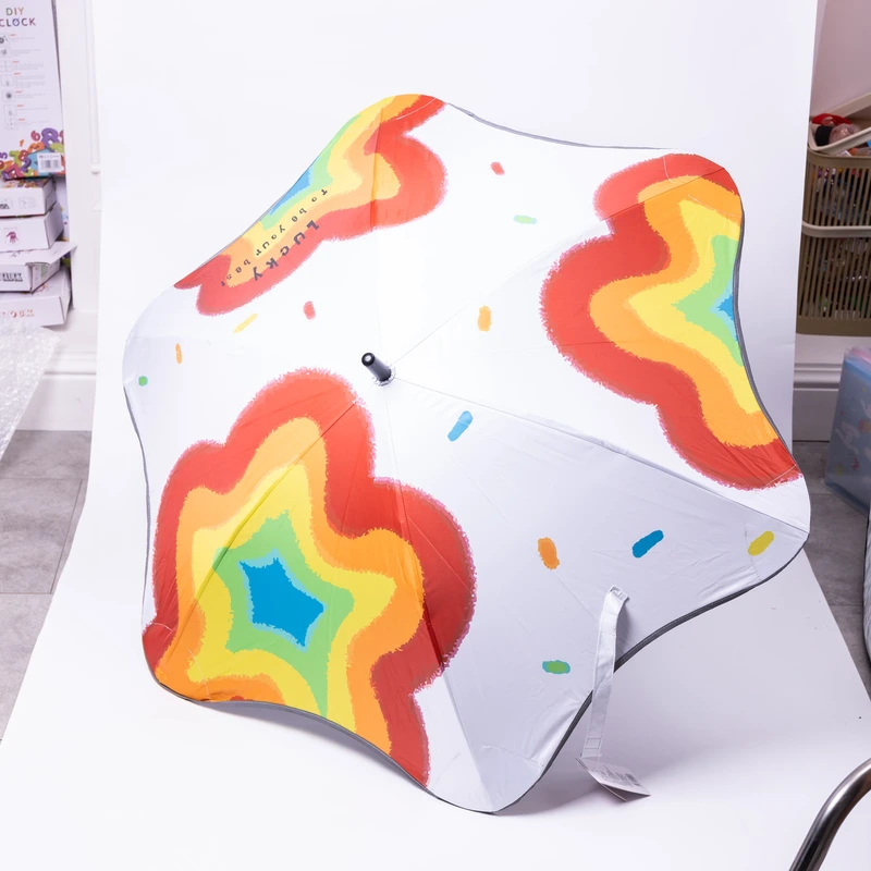 Парасолька дитяча механічна елегантна з принтом міцна надійна з поліестеру діаметр 90 см Білий HP-23-13W — Yiwu