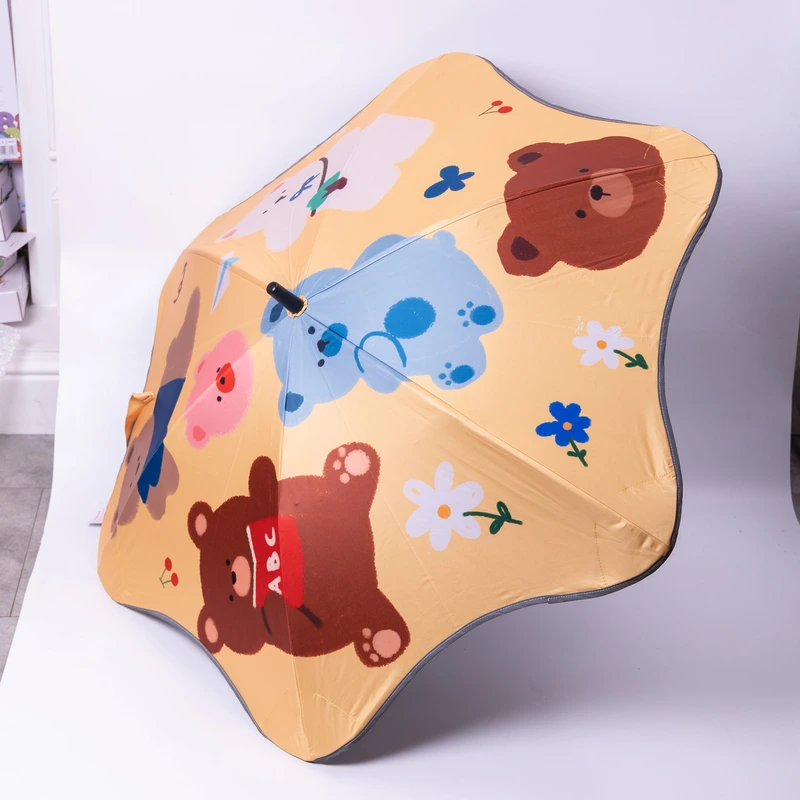 Парасолька дитяча механічна елегантна з принтом міцна надійна з поліестеру діаметр 90 см Жовтий HP-23-13Y — Yiwu