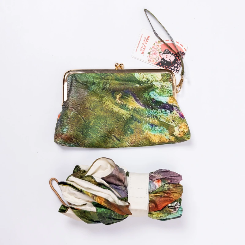 Парасолька механічна «Водні лілії» Моне міцна надійна з поліестеру діаметр 91 см HP-23-1GR