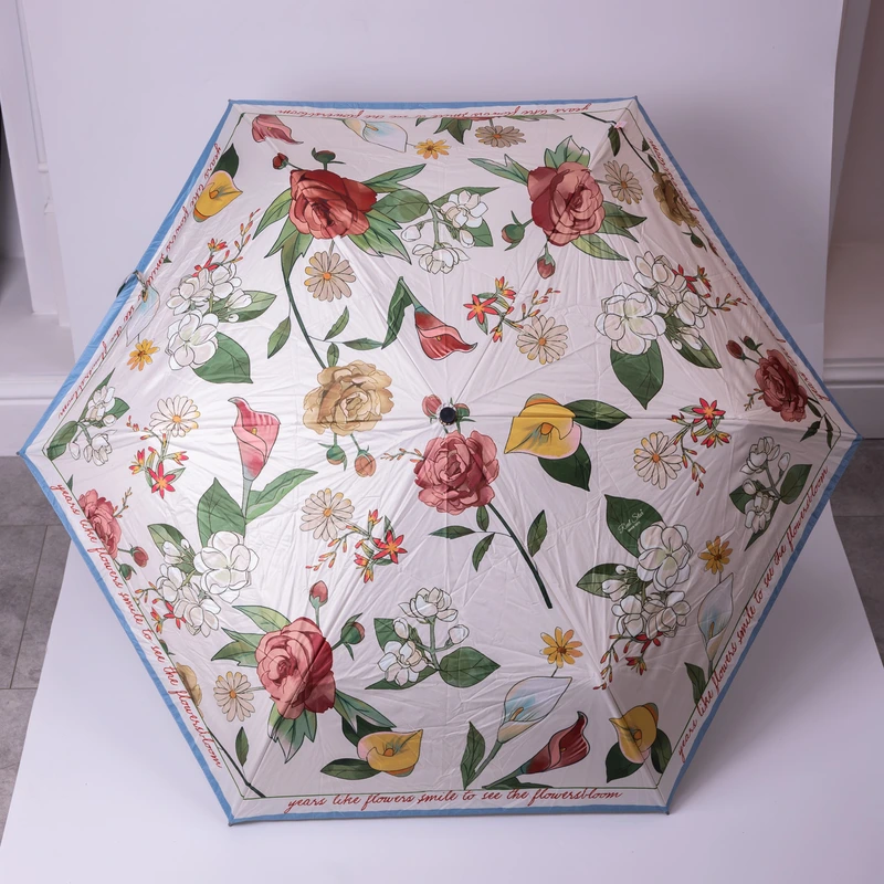 Парасолька механічна елегантна з принтом міцна надійна з поліестеру діаметр 99 см Синій HP-23-15BL — Yiwu