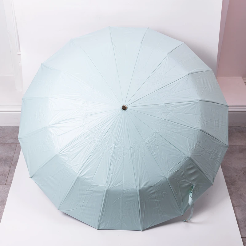 Парасолька механічна з принтом надійна з поліестеру діаметр 99 см Блакитна HP-23-3BL