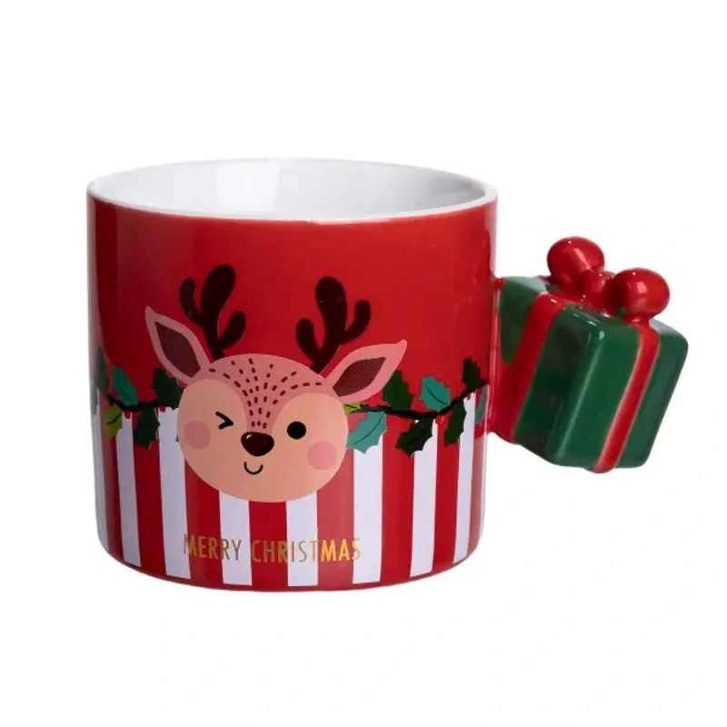 Чашка порцелянова новорічна Merry Christmas 400 (мл) Червона Yiwu FM-CS-49R — Yiwu