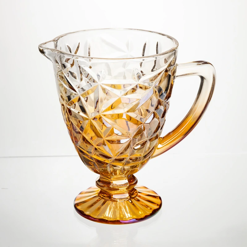 Глечик скляний для компоту 1,2 л ребристий фігурний Yiwu HP-19-187 — Yiwu