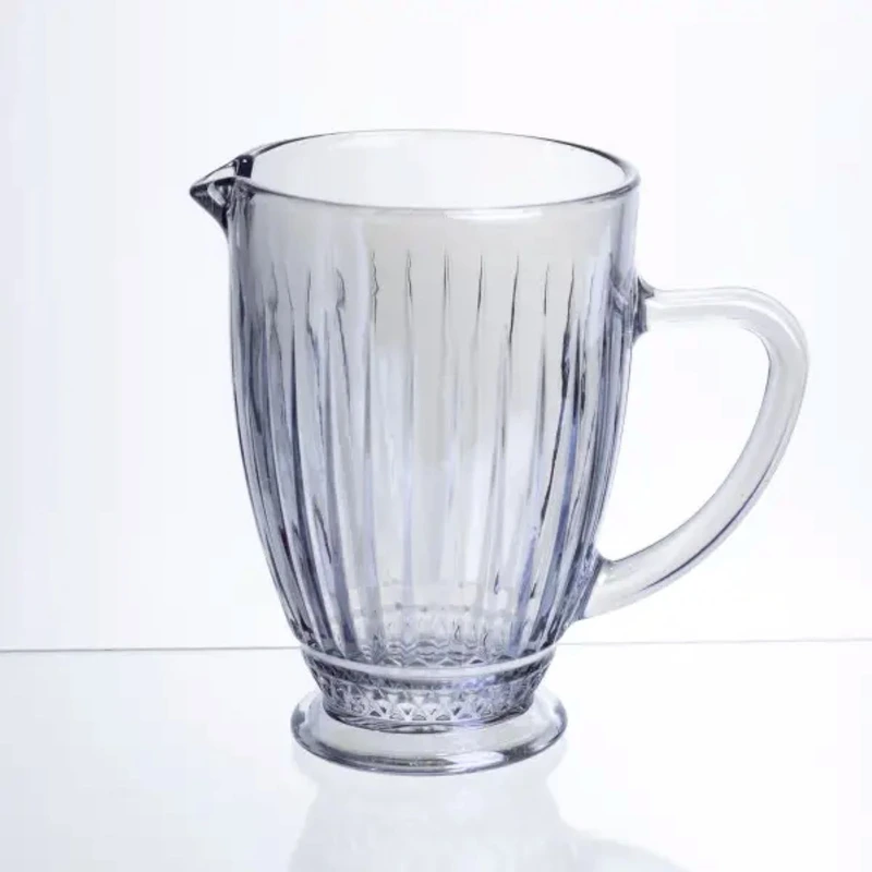 Глек для напоїв 1.2 л ребристий із товстого скла блакитний HP-19-235 — Yiwu