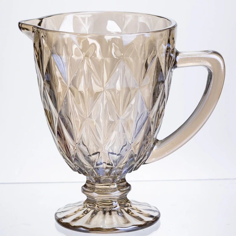 Глек для напоїв Citrine скляний 1 л HP-19-279 глечик для лимонаду лимонадник декоративний з ручкою