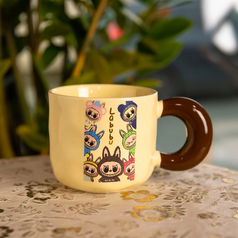 Чашка порцелянова Labubu Brighten Your Day 400 (мл) подарункова кружка прикольна чашка для дітей на подарунок FM-21D