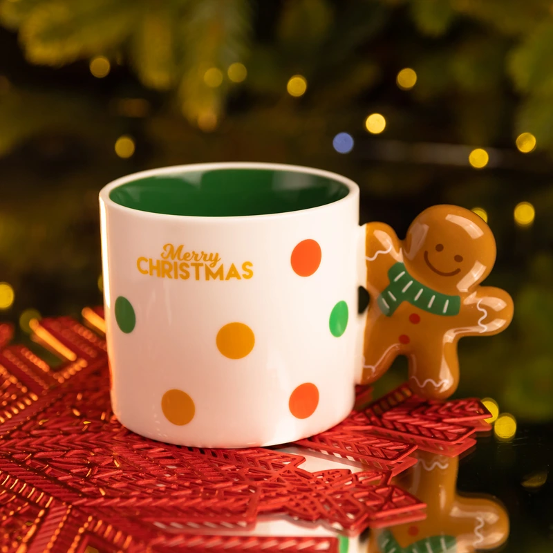 Чашка порцелянова новорічна Merry Christmas 350 (мл) Yiwu FM-CS-51WGR — Yiwu