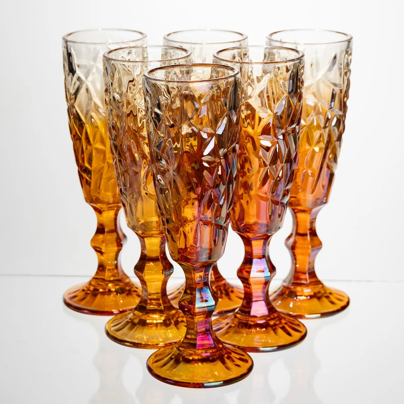 Набір келихів для шампанського 6 штук 160 мл на ніжці Yiwu HP-19-188