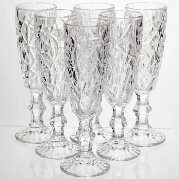 Набір келихів для шампанського 6 штук 160 мл подарункові келихи для шампанського на ніжці фужери для ігристих вин HP-19-164