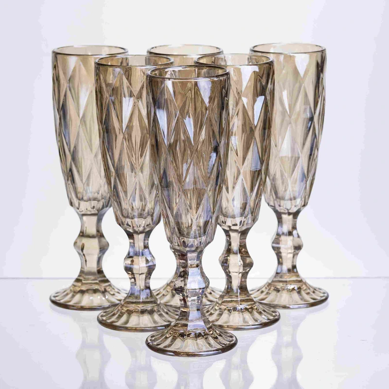 Набір келихів для шампанського Citrine 6 штук по 180 мл HP-19-280 прозорий келих для напоїв ігристих вин легких коктейлів — Yiwu