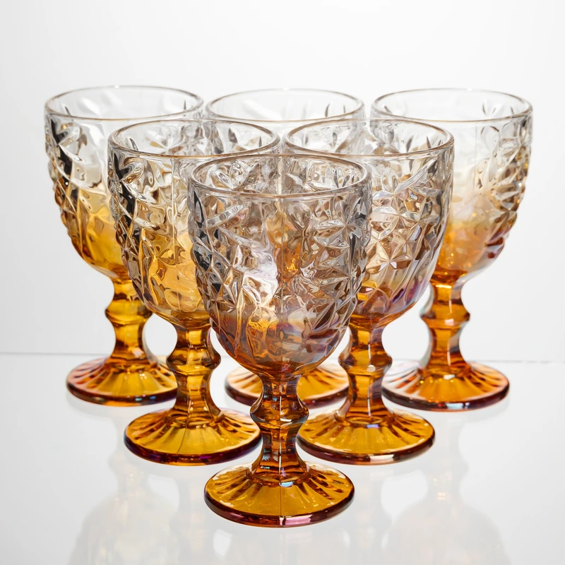 Набір келихів для вина 6 штук 240 мл на ніжці скляні Yiwu HP-19-190