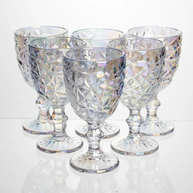 Набір келихів для вина 6 штук 240 мл винні келихи на ніжці скляні фужери для вина подарункові HP-19-174