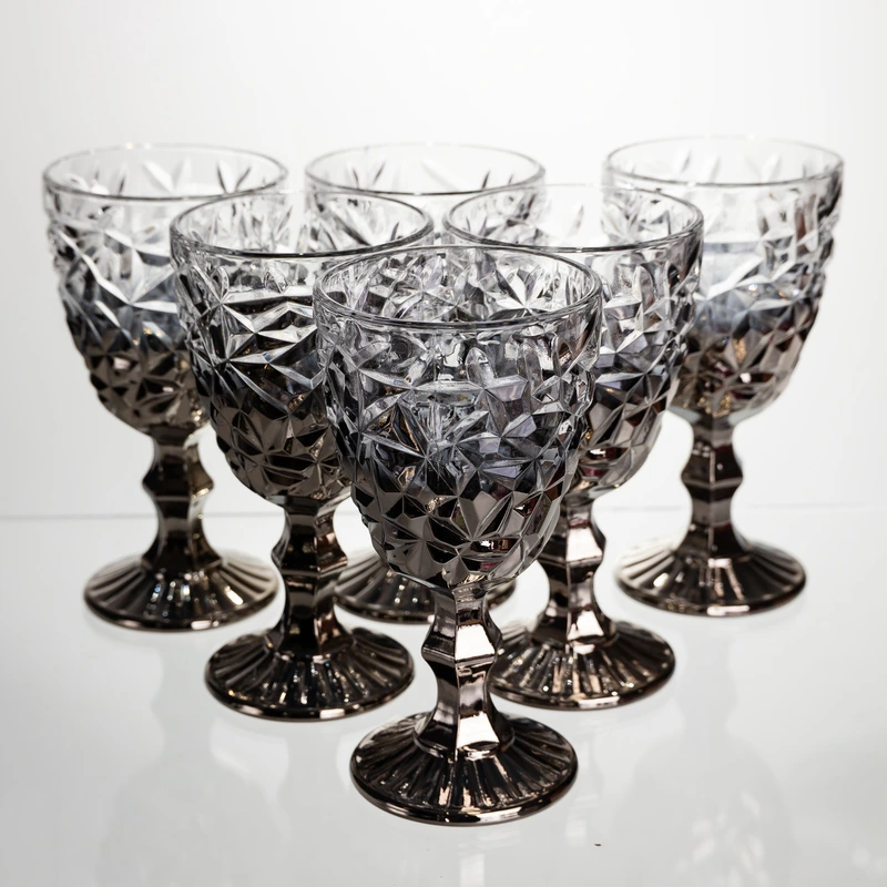 Набір келихів для вина 6 штук 340 мл винні келихи на ніжці скляні фужери для вина подарункові HP-19-181