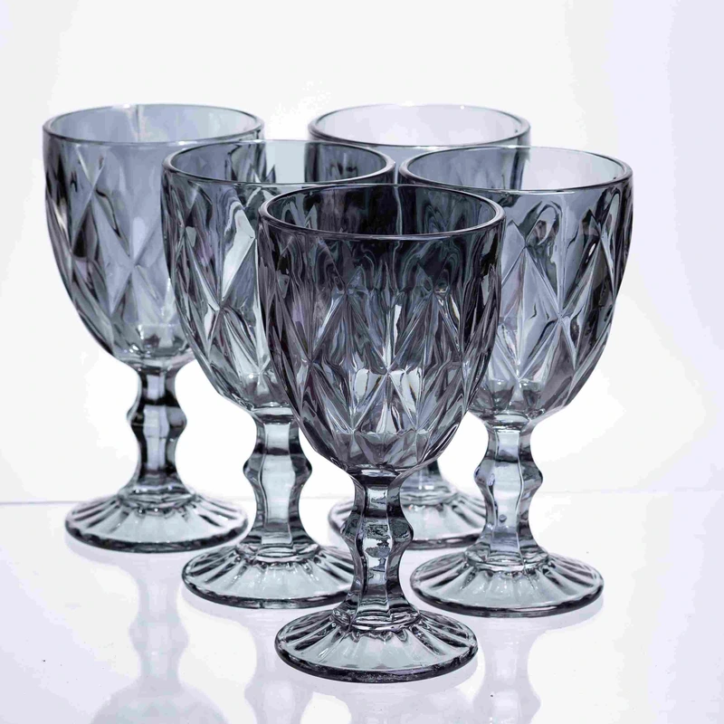 Набір келихів столових Fractal 6 штук по 300 мл HP-19-269 для напоїв коктейлів шампанського прозорий — Yiwu