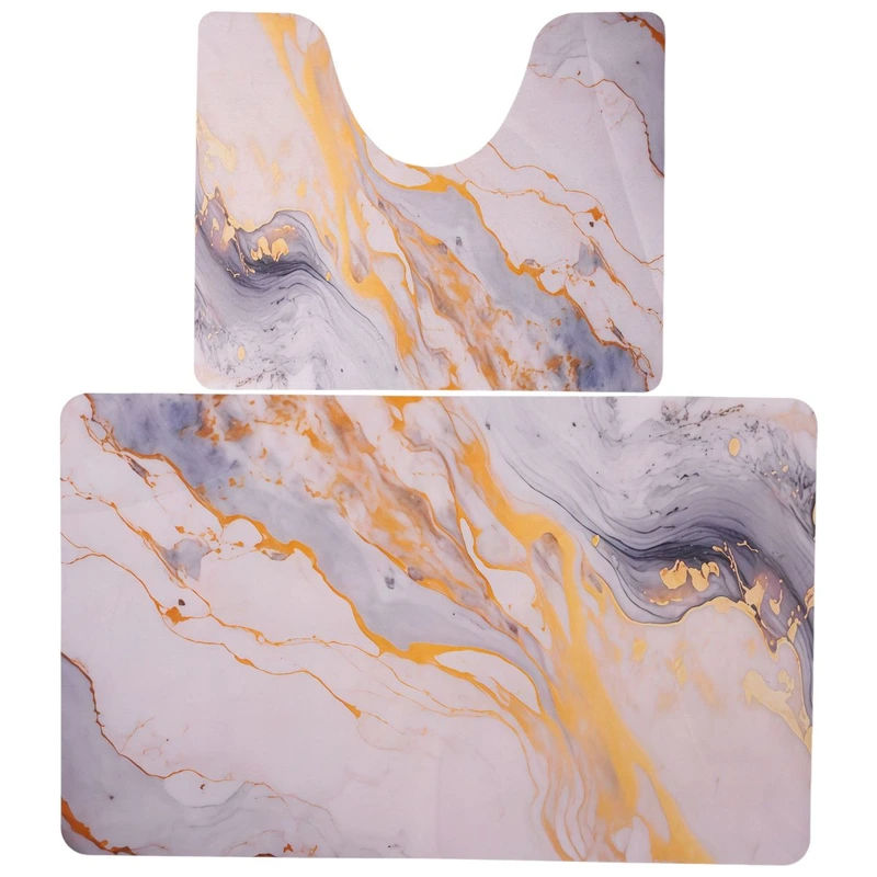 Набір килимків для ванної та туалету Golden Marble 50*80/40*50 см Yiwu HP-42-179 — Yiwu