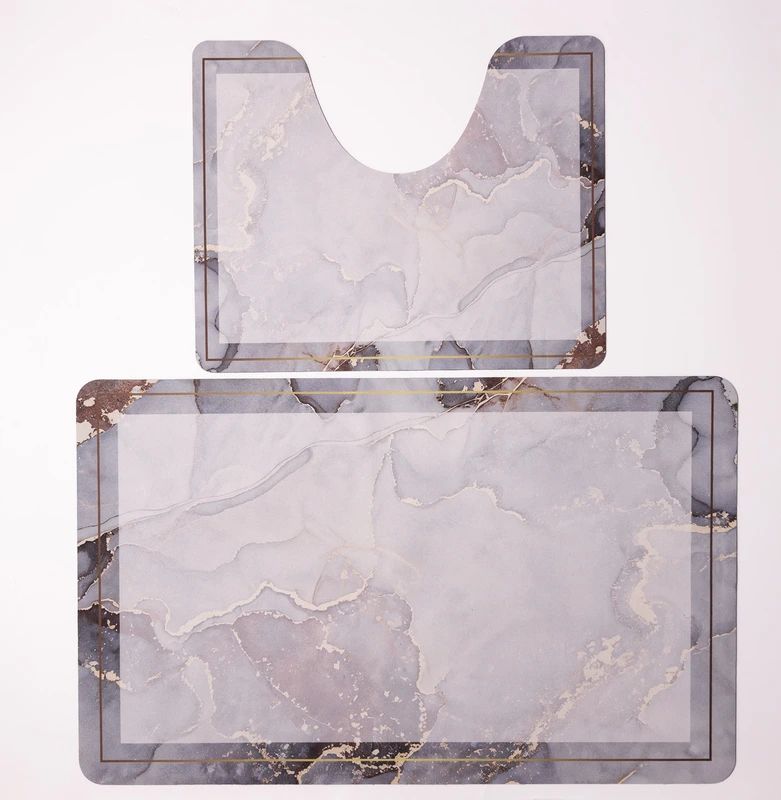 Набір килимків для ванної та туалету Grey Marble 50*80/40*50 см Yiwu HP-42-178 — Yiwu