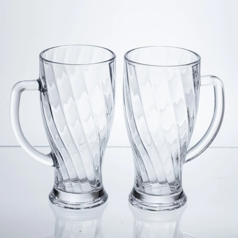 Набір кухлів для пива Glass Mug скляних 2 штуки по 420 мл HP-17-59