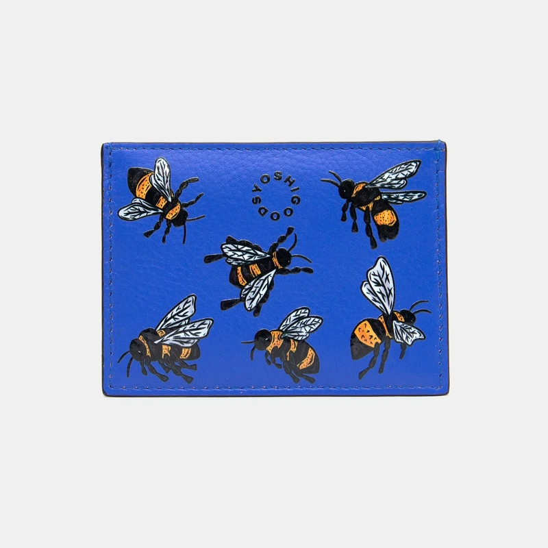 Шкіряний кардхолдер Yoshi Y1218 (Blue Sweet Bees) — Yoshi