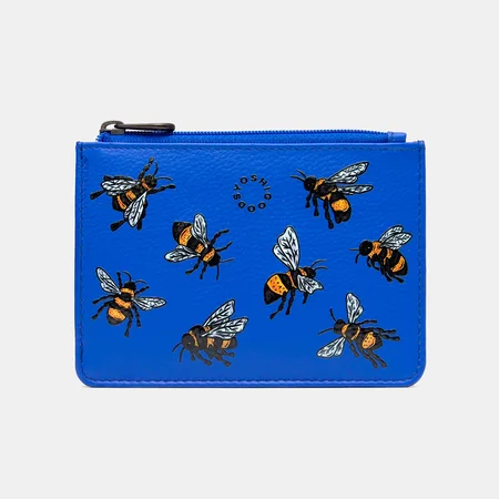 Жіночий шкіряний гаманець Yoshi Y1321 Sweet Bees (Blue)