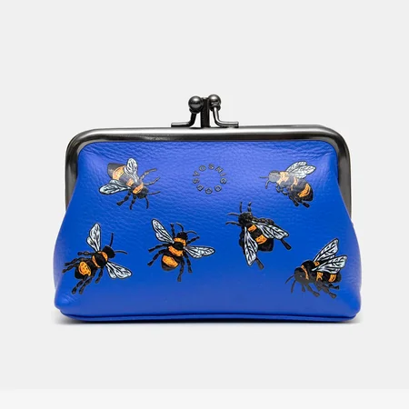 Жіночий шкіряний гаманець з ретро-застібкою Yoshi Y1328 (Bee Happy Blue)