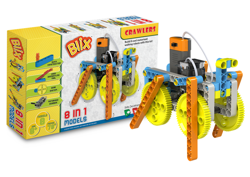 Конструктор поліпропіленовий, розвиваючий з моторчиком "BLIX" Ходячий робот (70 елм./8 моделей)