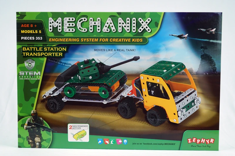 Металевий конструктор з електромотором "MECHANIX" Тягач (353елм/5мод)