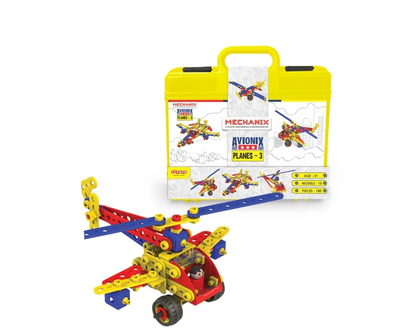 Конструктор поліпропіленовий, розвиваючий "MECHANIX" Літак №3 (140 елм./15 моделей) — ZEPHYR