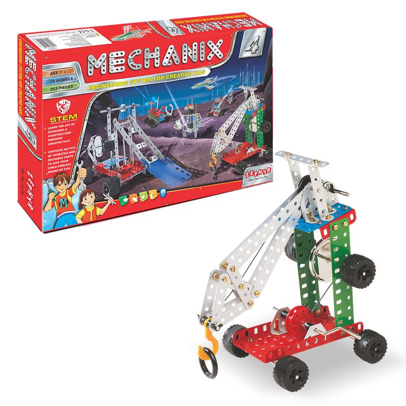 Металевий конструктор, розвиваючий "MECHANIX" №4 (263 елм./20 моделей)