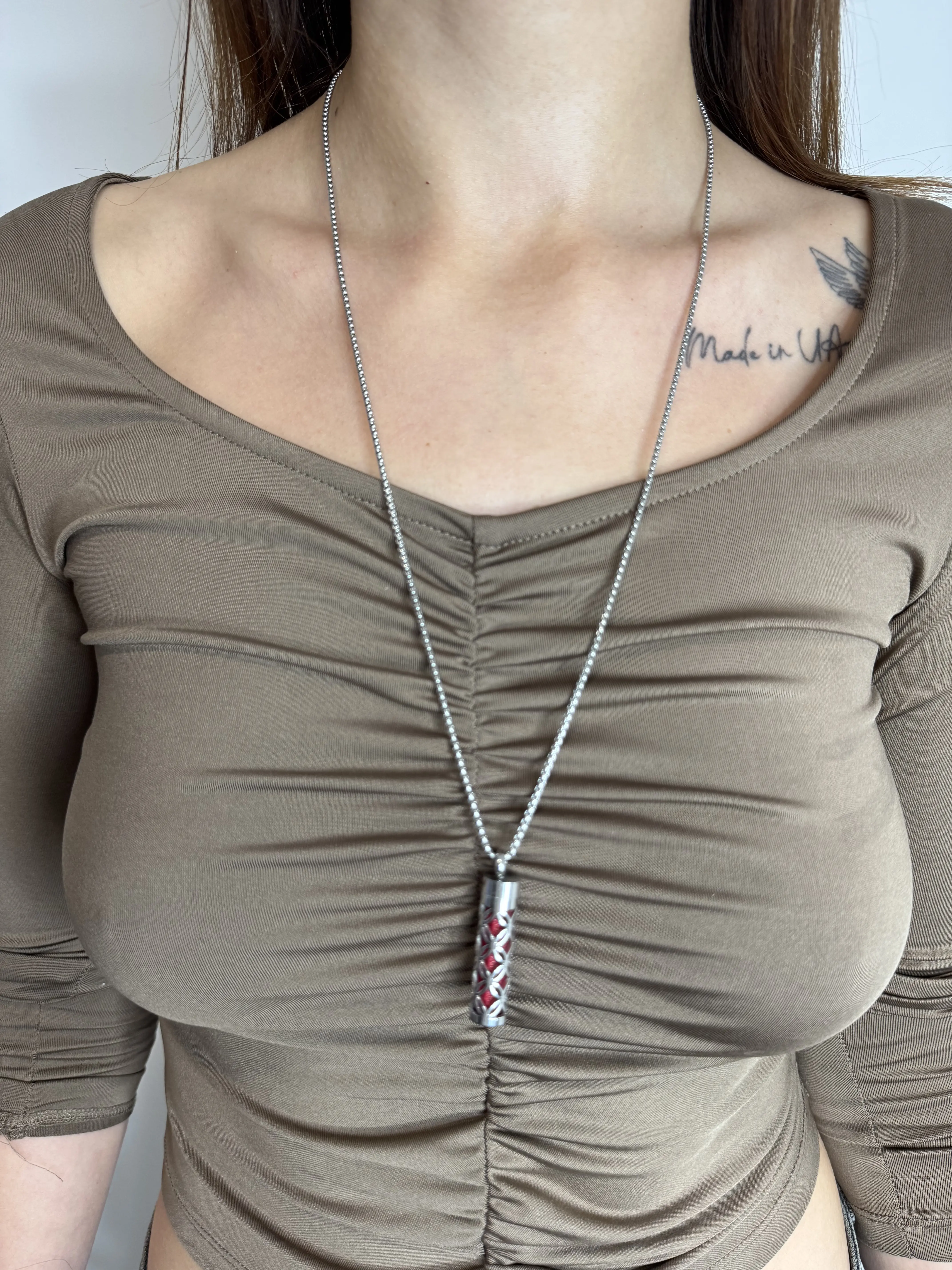 Аромакулон-підвіска, кулон для ароматерапії з набором кольорових фетрових вкладок (des4)