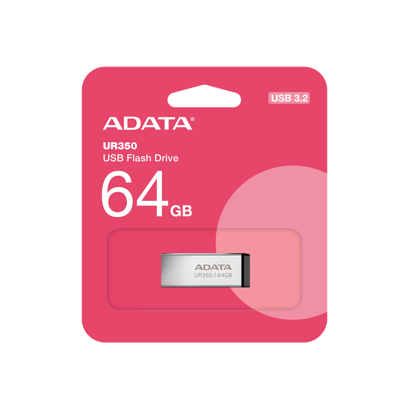 Флеш-накопичувач ADATA USB 3.2 UR 350 64Gb Silver/Black