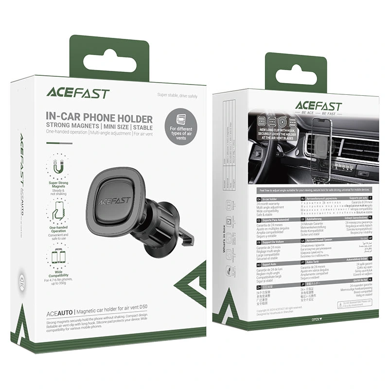 Автотримач для телефона ACEFAST D50 magnetic car holder for air vent Black