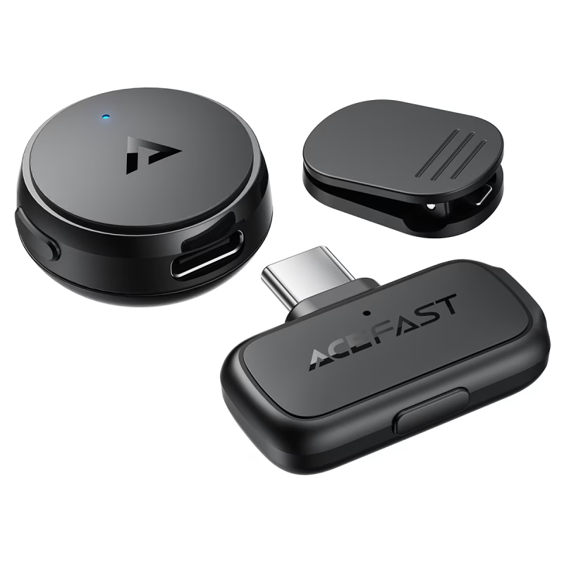 Бездротова мікрофонна система ACEFAST R7 wireless lavalier microphone Black — фото 3