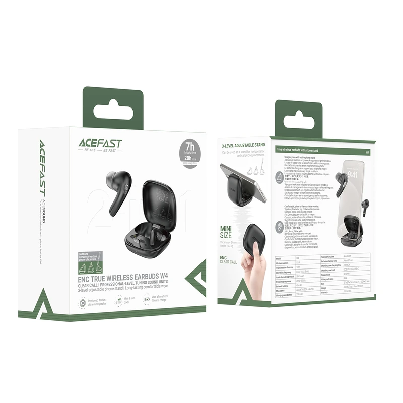 Бездротові навушники TWS ACEFAST W4, IPX4, Black