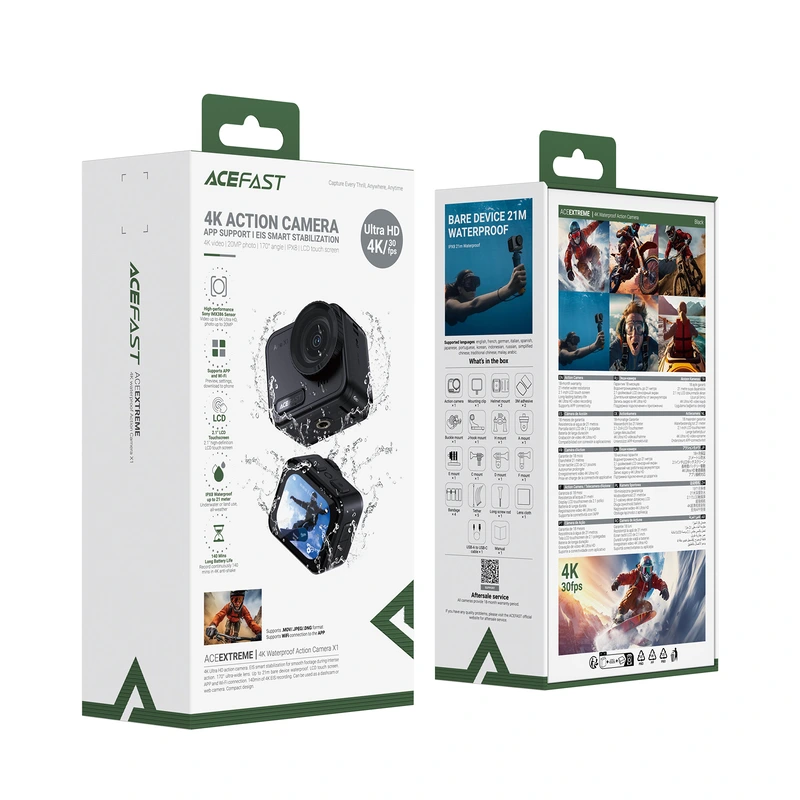 Екшн-камера ACEFAST X1 4K Waterproof Action Camera Black