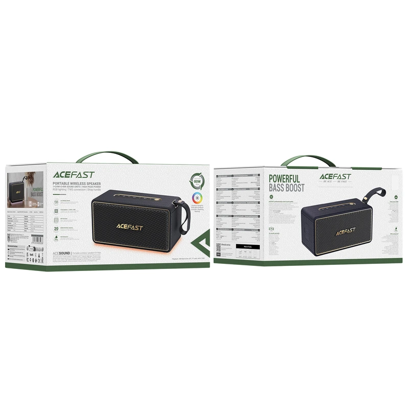 Портативна колонка ACEFAST K3 Max portable wireless speaker,40W, IPX6, Black