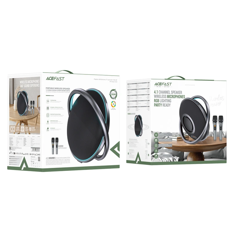 Портативна колонка ACEFAST K5 Max portable wireless speaker, 220W, IPX4, Black