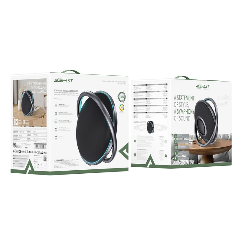 Портативна колонка Acefast K5 Pro Portable wireless Speaker, 60W, Black