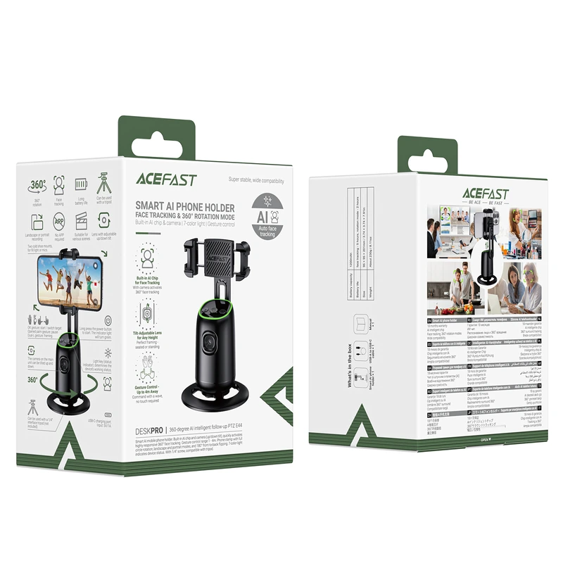 Смарт-штатив ACEFAST E44 360-degree AI intelligent follow-up PTZ Black