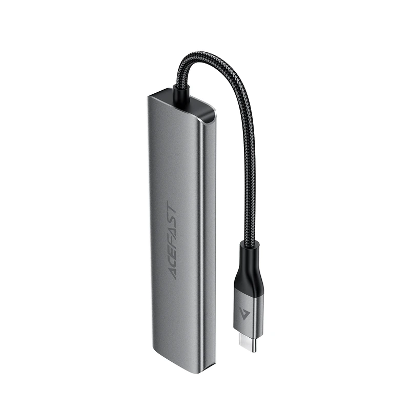 USB-хаб ACEFAST J18 USB-C 6-in-1 HUB docking station Metal Gray