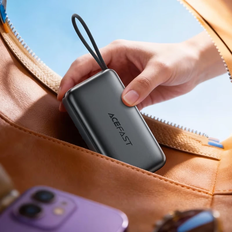 Зовнішній акумулятор ACEFAST M32-10000 PD35W fast charging power bank with telescopic cable metal gray — фото 4
