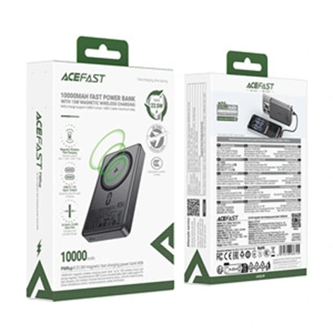 Зовнішній акумулятор ACEFAST M36-10000 22.5W magnetic fast charging power bank metal gray