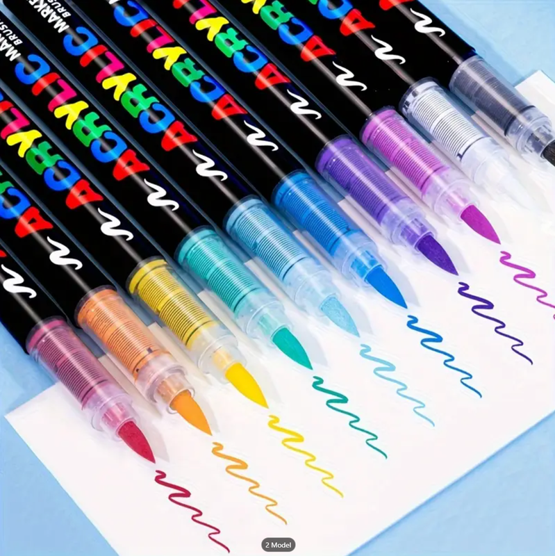 Акрилові маркери GuangNa Brush GN-8101 з м’яким пензликом 168 шт.