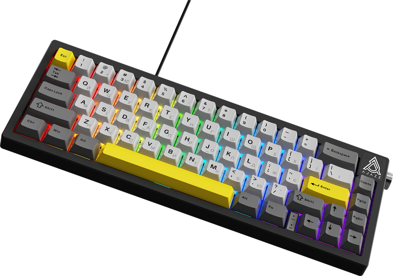 Дротова механічна клавіатура Ajazz AK650 Moon Yellow switches Gray White Yellow (AK650-MY-GWY)