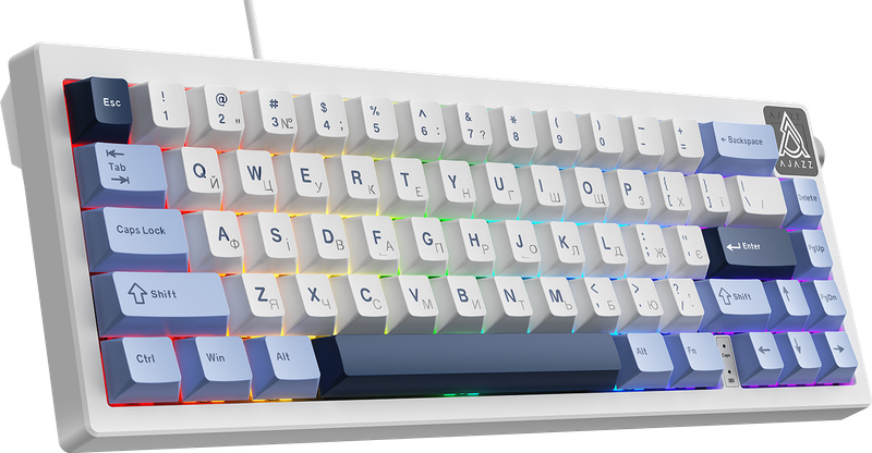 Дротова механічна клавіатура Ajazz AK650 Sea Salt switches Blue White Blue (AK650-SS-BWB)